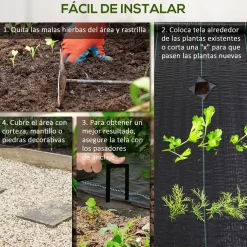 Malla de jardín Menorca Outsunny transpirable 60 g/m² negro 1x100 m
