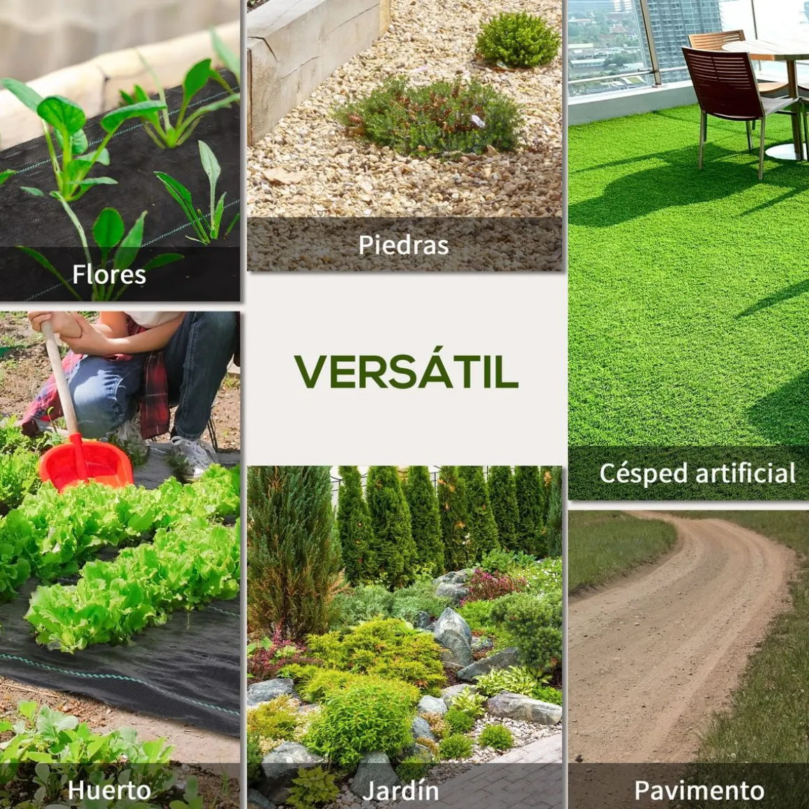 Malla de jardín Menorca Outsunny transpirable 60 g/m² negro 1x100 m