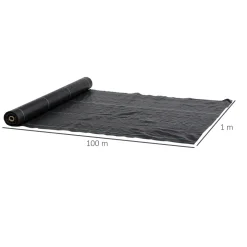 Malla de jardín Menorca Outsunny transpirable 60 g/m² negro 1x100 m