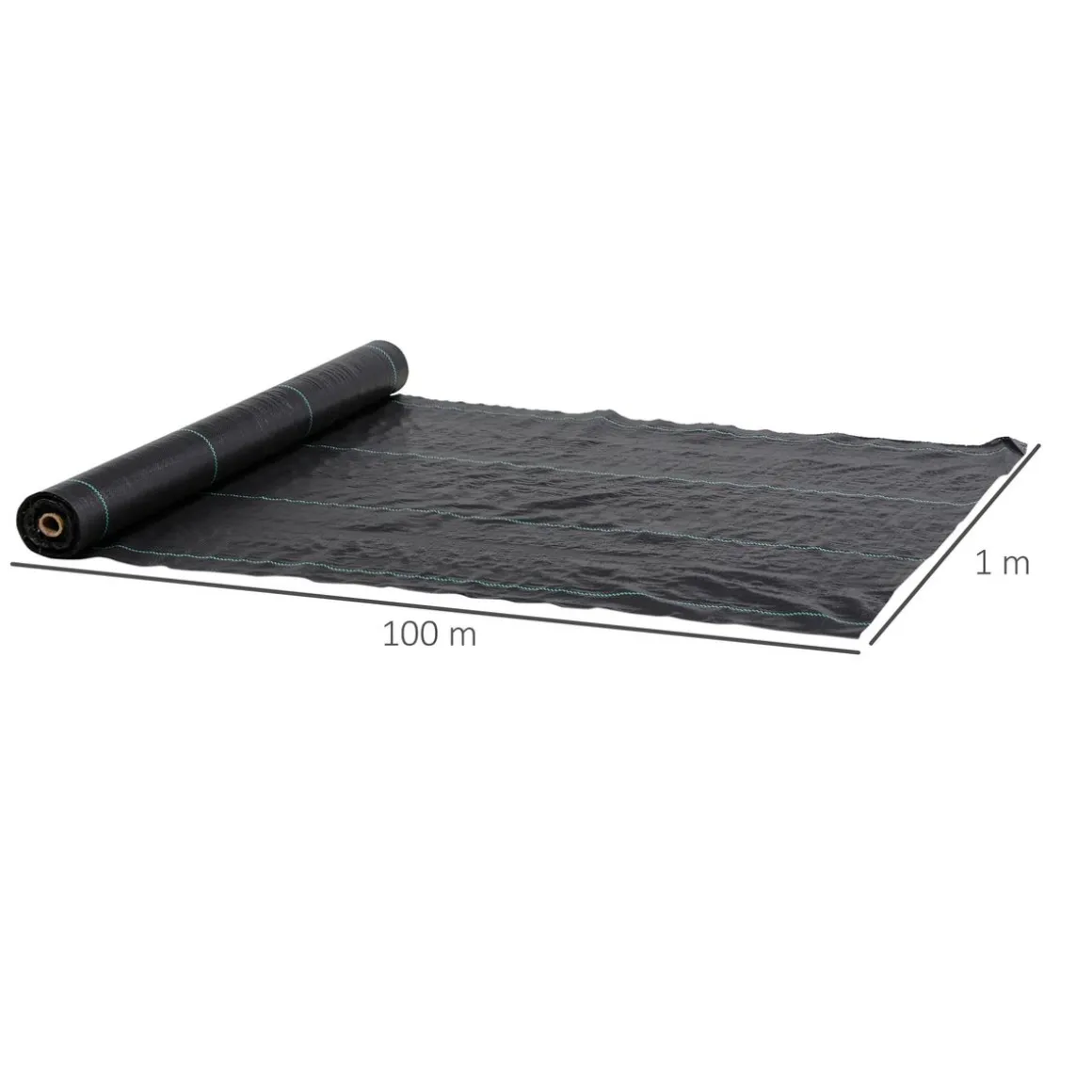 Malla de jardín Menorca Outsunny transpirable 60 g/m² negro 1x100 m