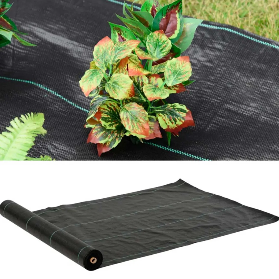 Malla de jardín Outsunny contra malas hierbas 100 g/m² negro 1x50m