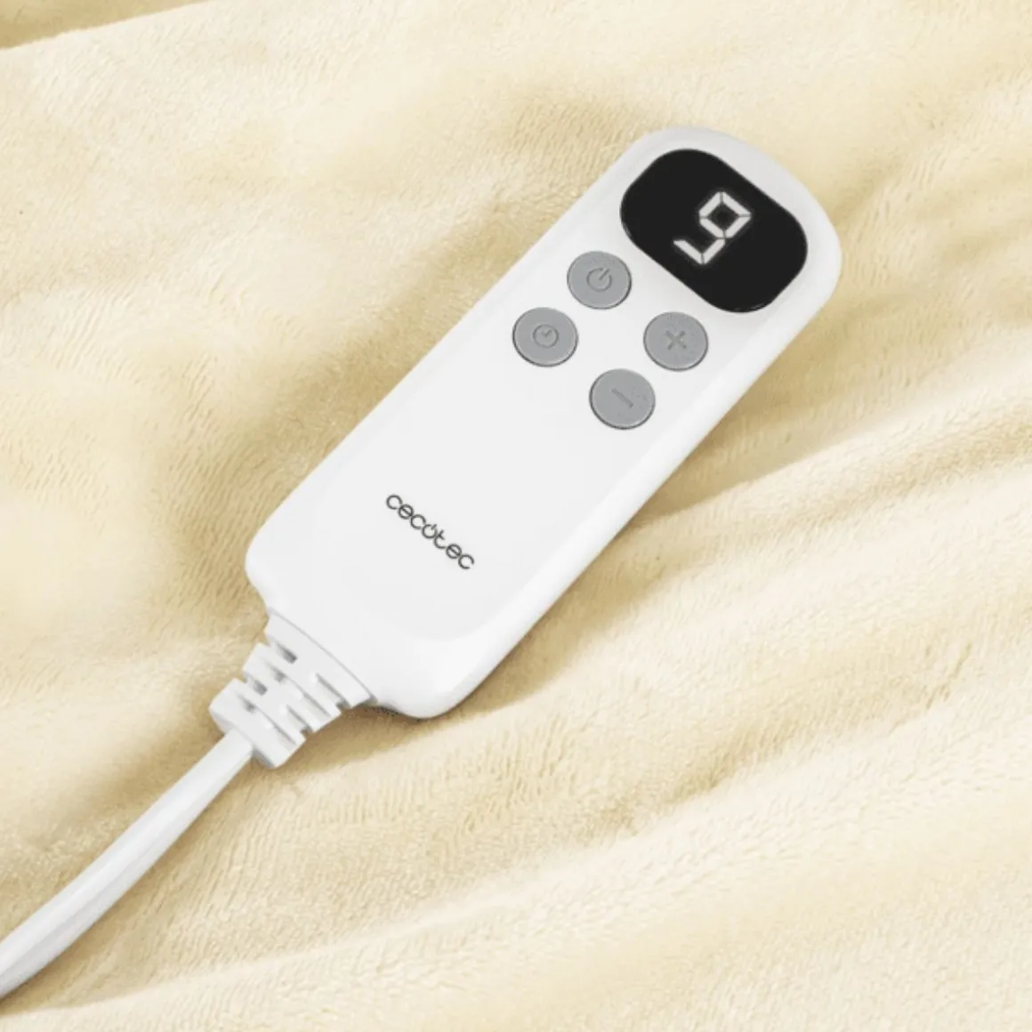 Manta eléctrica Cecotec HeatConfort Calma Frannel 10 temperaturas beige