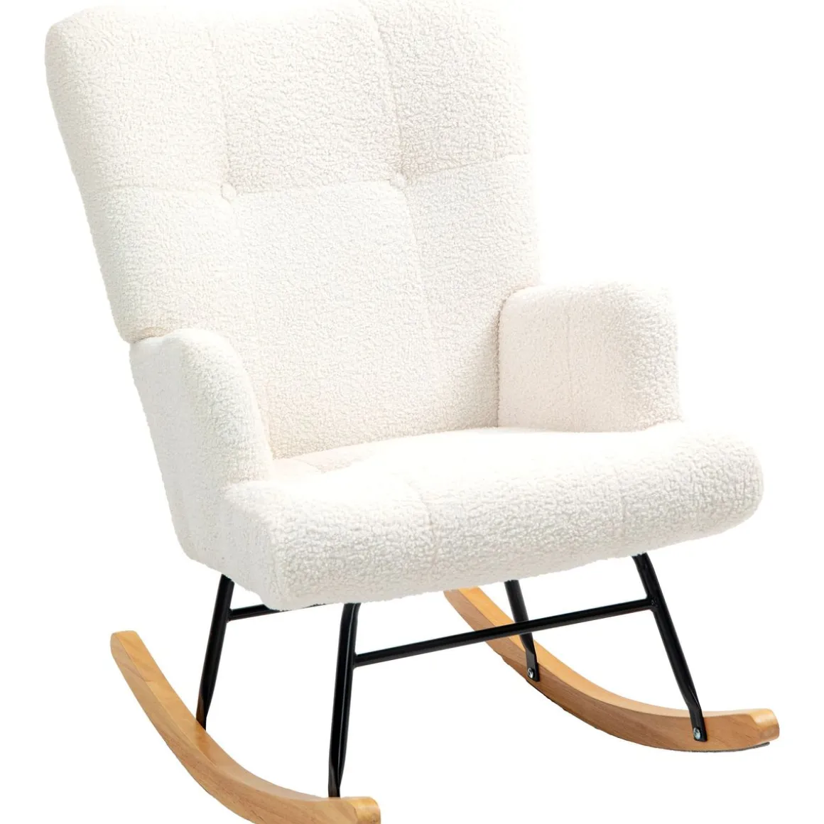 Mecedora Daisy Homcom respaldo alto blanco 87x65x88 cm