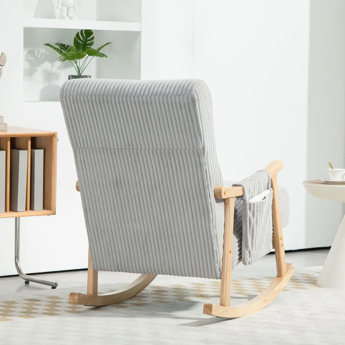 Mecedora Panna Homcom con reposabrazos gris 98x65x90 cm