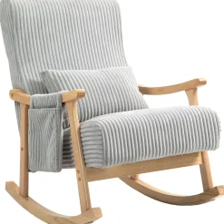 Mecedora Panna Homcom con reposabrazos gris 98x65x90 cm