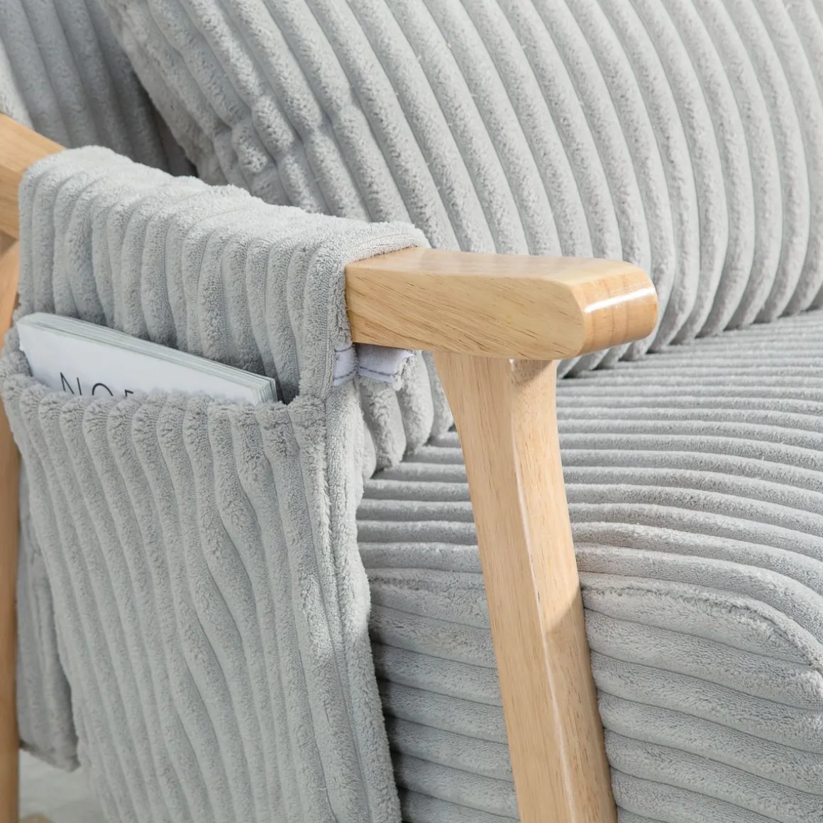 Mecedora Panna Homcom con reposabrazos gris 98x65x90 cm