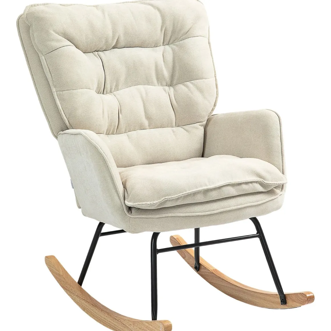 Mecedora Salmo Homcom con respaldo alto beige 97x71x98,5 cm