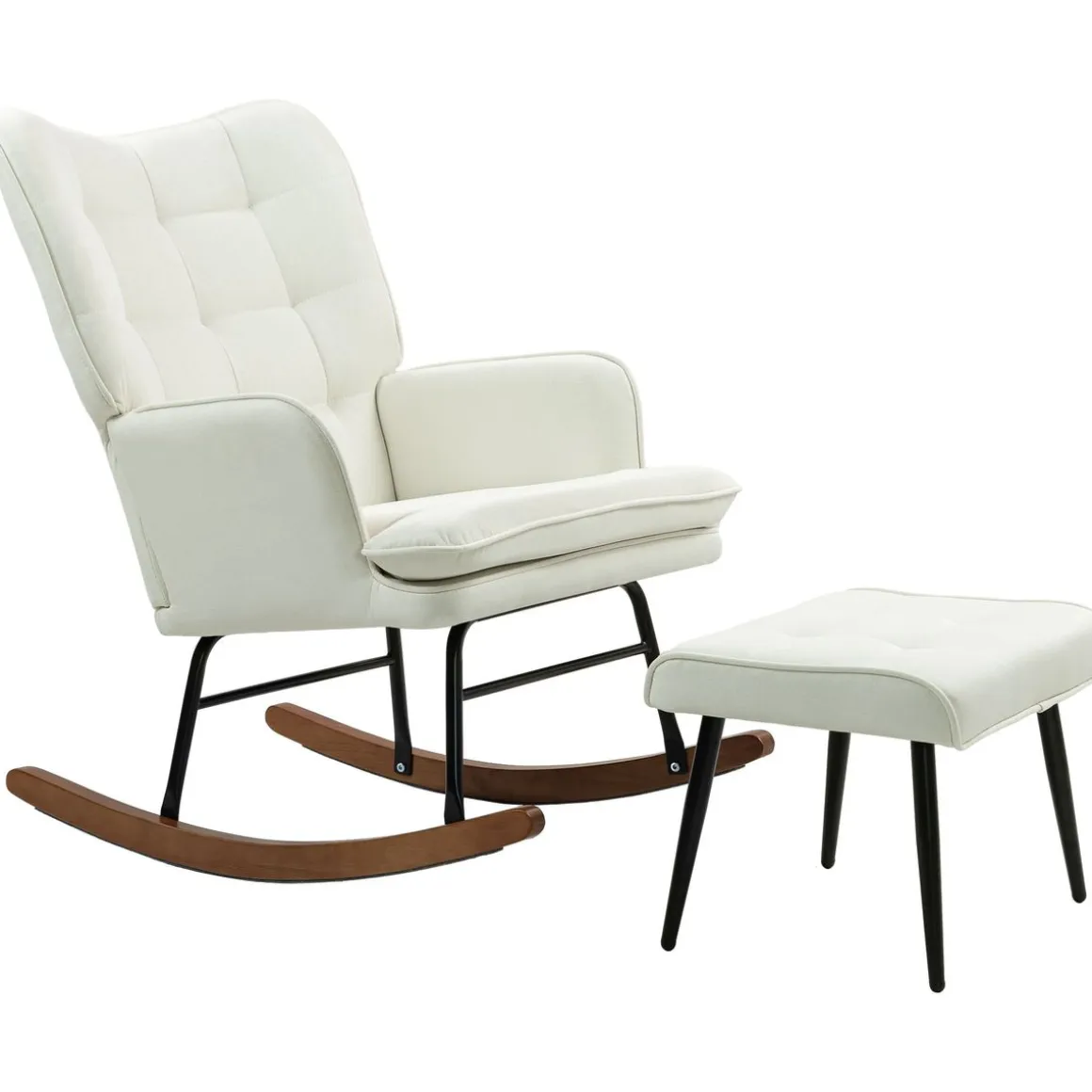 Mecedora Trampolín Homcom con reposapiés 90x64x89 cm