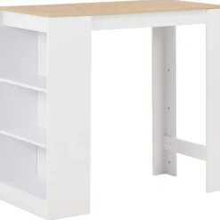 Mesa alta de cocina Acra con estantería 103x110x50 cm