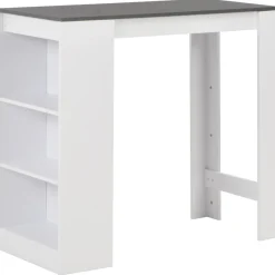 Mesa alta de cocina Acra con estantería 103x110x50 cm