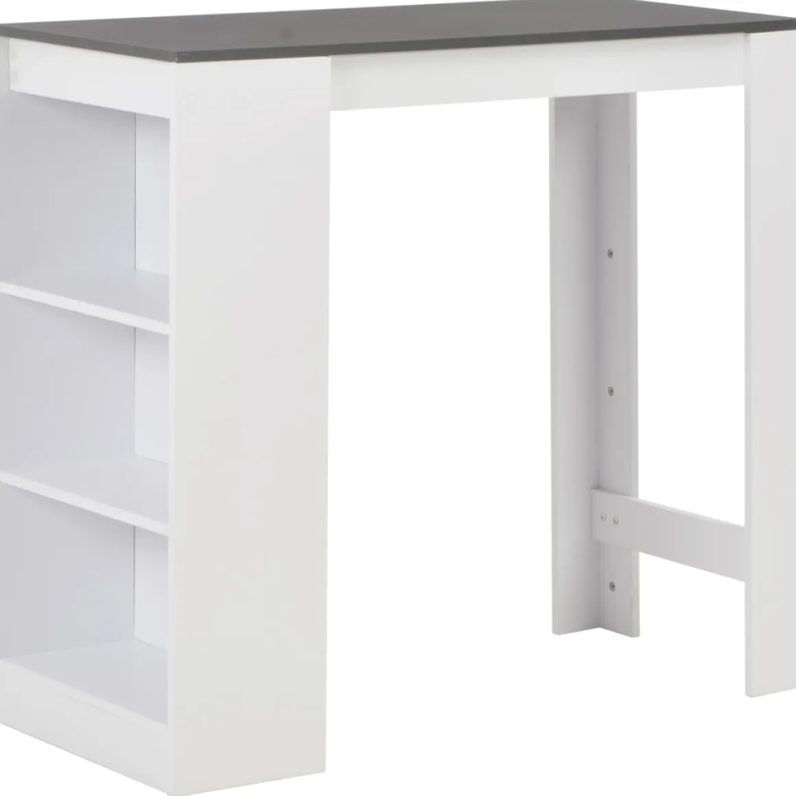 Mesa alta de cocina Acra con estantería 103x110x50 cm