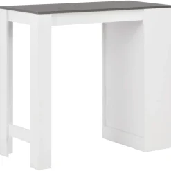 Mesa alta de cocina Acra con estantería 103x110x50 cm