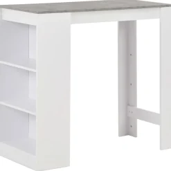 Mesa alta de cocina Acra con estantería 103x110x50 cm