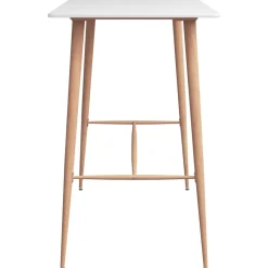 Mesa alta de cocina Ymbar blanco/natural 105x120x60 cm