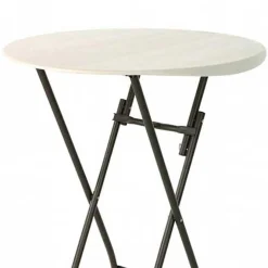 Mesa alta Lifetime plegable crema Ø83,8x110 cm