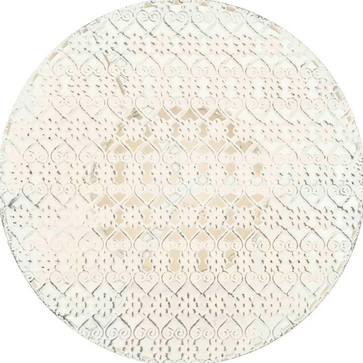 Mesa auxiliar alta estilo vintage redonda blanco Ø40x70