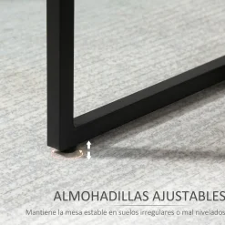Mesa auxiliar Centauro Homcom 2 estantes pies ajustables negro/natural 48x35x45 cm