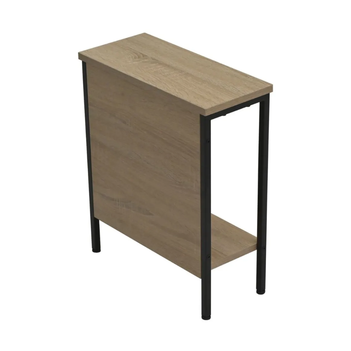 Mesa auxiliar Deck con dos estantes natural/negro 48x40x18 cm