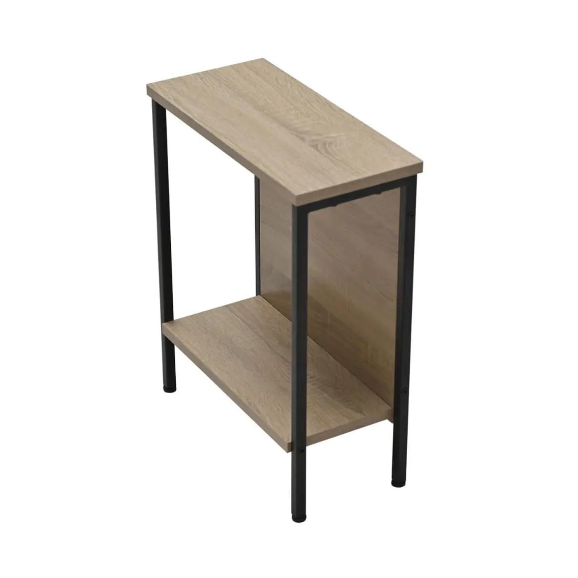 Mesa auxiliar Deck con dos estantes natural/negro 48x40x18 cm