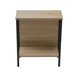 Mesa auxiliar Deck con dos estantes natural/negro 48x40x18 cm