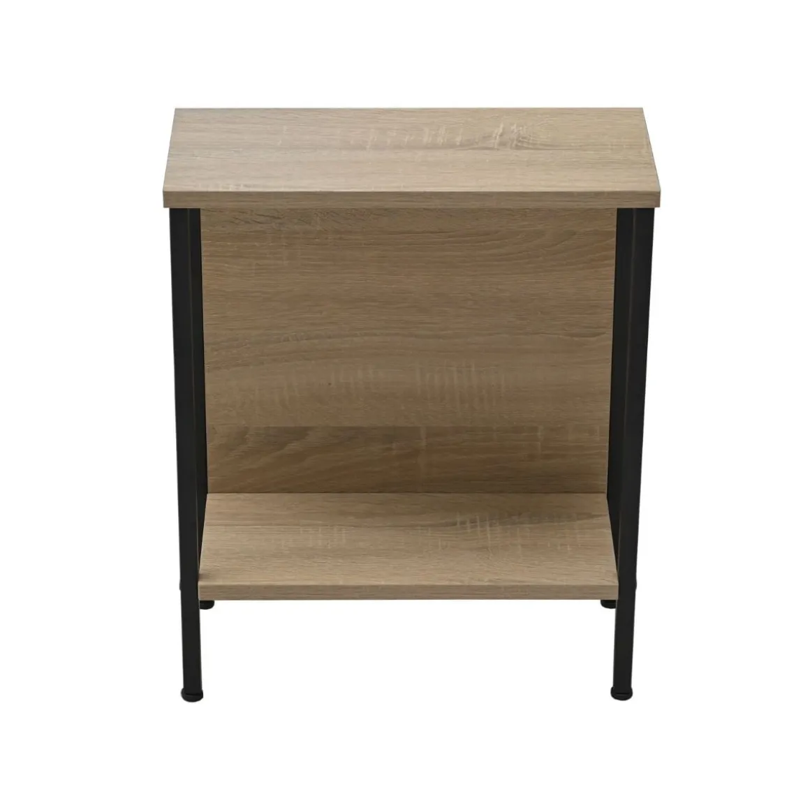 Mesa auxiliar Deck con dos estantes natural/negro 48x40x18 cm