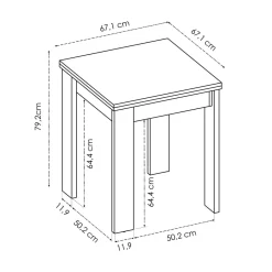 Mesa auxiliar extensible Bok 79,2x67,1-134x67,1 cm