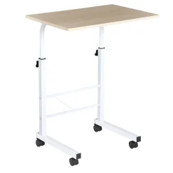 Mesa auxiliar Fhun Homcom altura regulable blanco 68-78x60x40 cm