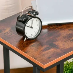 Mesa auxiliar Homcom 2 estantes con ruedas marrón/negro 65x51x36 cm