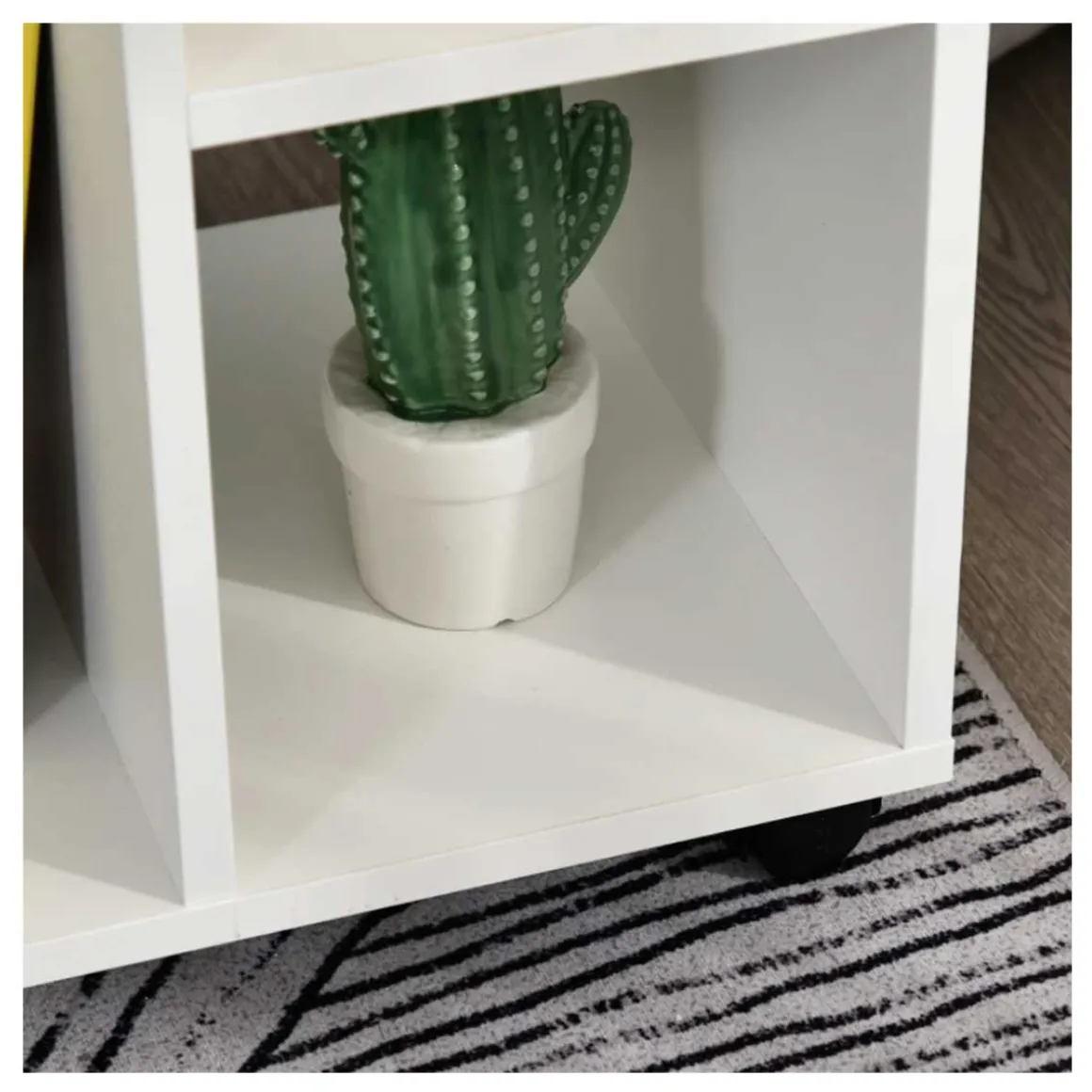 Mesa auxiliar Homcom 2 estantes + ruedas blanco 58x45x35 cm
