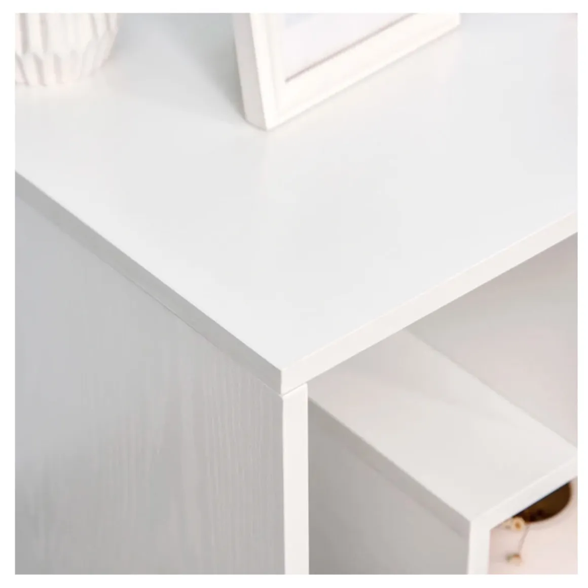 Mesa auxiliar Homcom 3 niveles blanco 55x45x40 cm