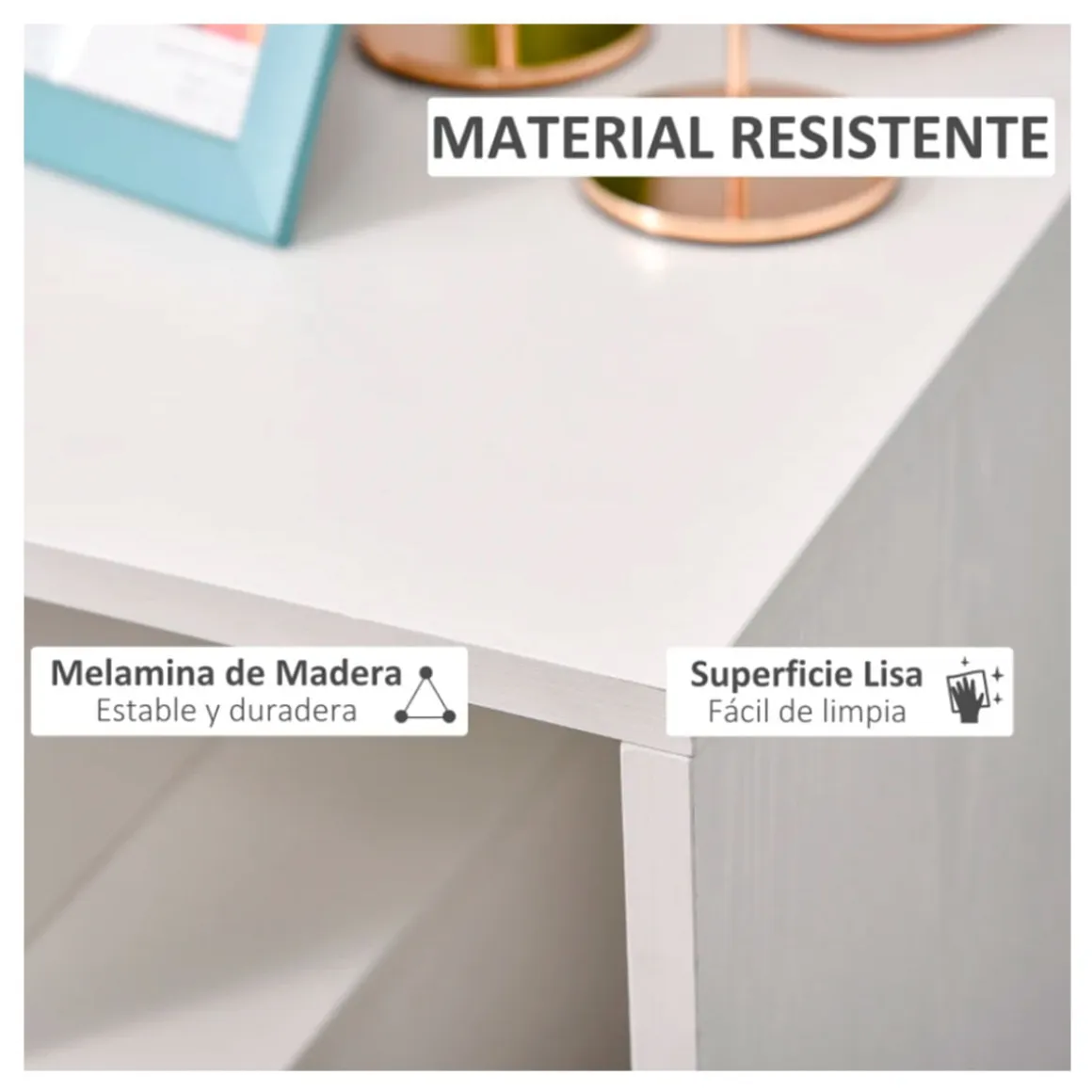 Mesa auxiliar Homcom 3 niveles blanco 55x45x40 cm