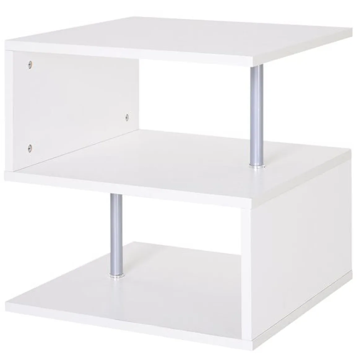 Mesa auxiliar Homcom 3 niveles blanco 50x50x50 cm