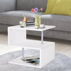Mesa auxiliar Homcom 3 niveles blanco 50x50x50 cm