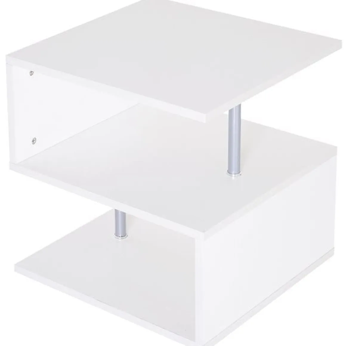 Mesa auxiliar Homcom 3 niveles blanco 50x50x50 cm