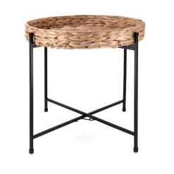 Mesa auxiliar Jacinto MOA Vinthera acero natural/negro 50x46,8x50 cm
