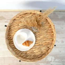 Mesa auxiliar Jacinto MOA Vinthera acero natural/negro 50x46,8x50 cm