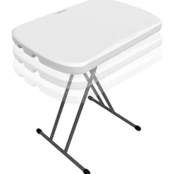 Mesa auxiliar Lifetime plegable 3 alturas blanco 61-71x66x46 cm