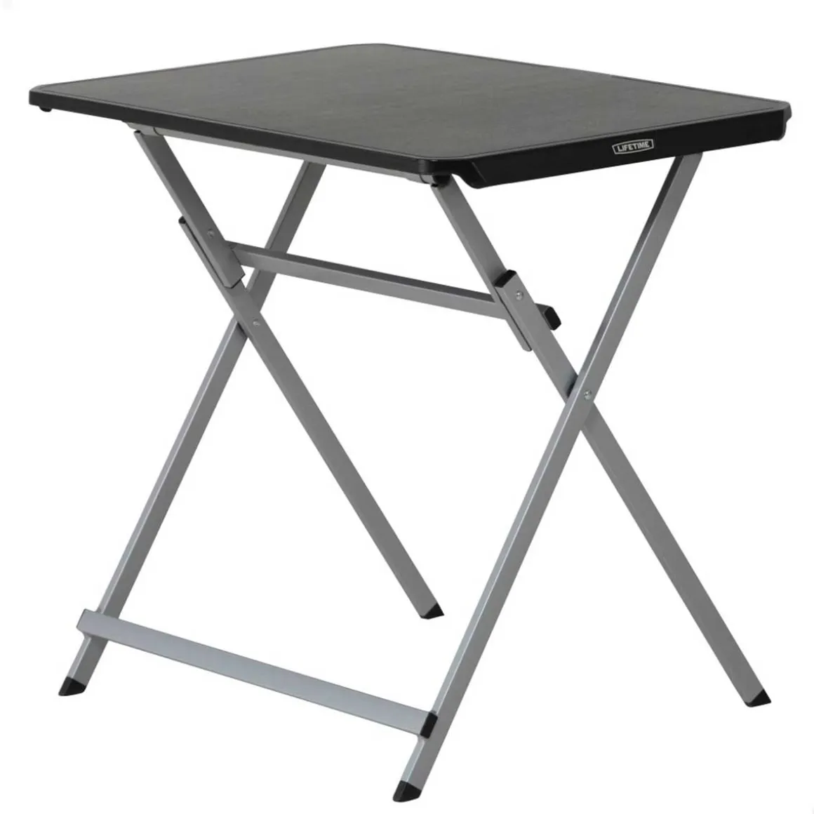 Mesa auxiliar Lifetime plegable forma rectangular negro 66x75x50,5 cm