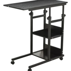 Mesa auxiliar Marte Homcom 3 niveles altura ajustable negro 72-82x80x40 cm