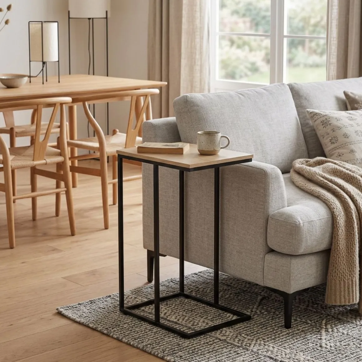 Mesa auxiliar Mistral con diseño deslizante 65x30x40 cm