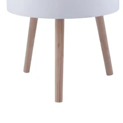 Mesa auxiliar MOA Vinthera con cajón blanco Ø38x43 cm