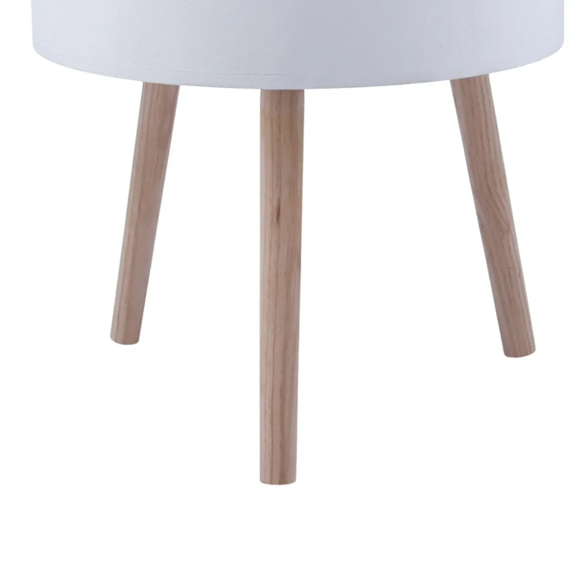 Mesa auxiliar MOA Vinthera con cajón blanco Ø38x43 cm