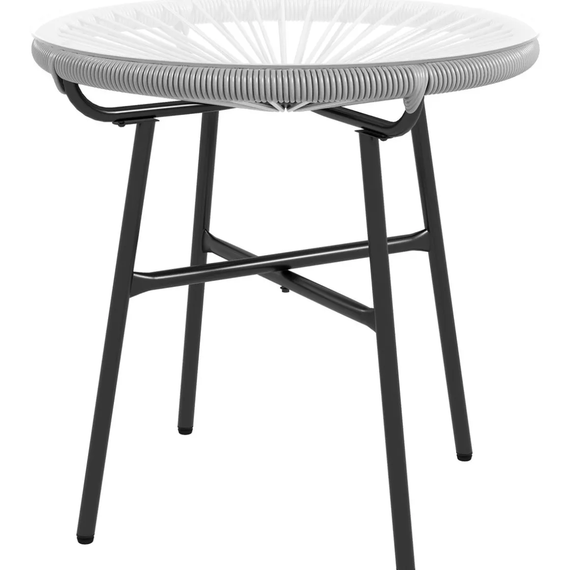 Mesa auxiliar Mokh Outsunny encimera vidrio Ø50x50 cm