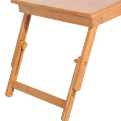 Mesa auxiliar para ordenador Homcom bambú natural 22-30x72x35 cm
