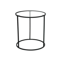 Mesa auxiliar Paxton redonda negro Ø45x50 cm