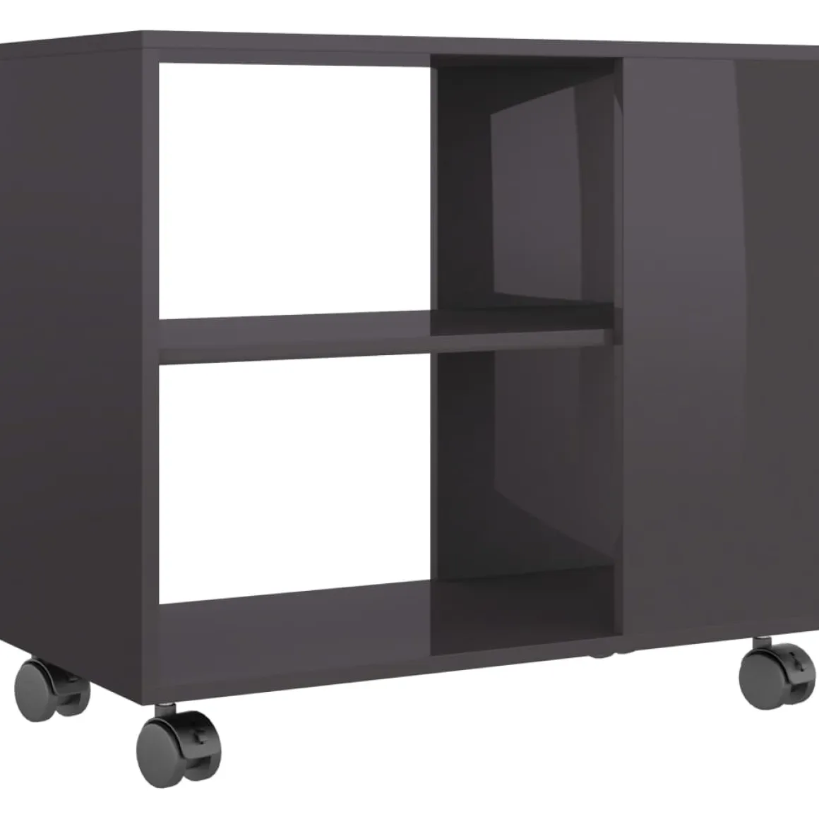 Mesa auxiliar Thina 2 compartimentos con ruedas 55x70x35 cm
