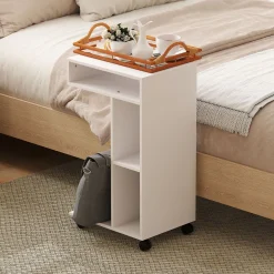 Mesa auxiliar Ziggi Homcom 3 compartimentos con ruedas 69x40x30 cm