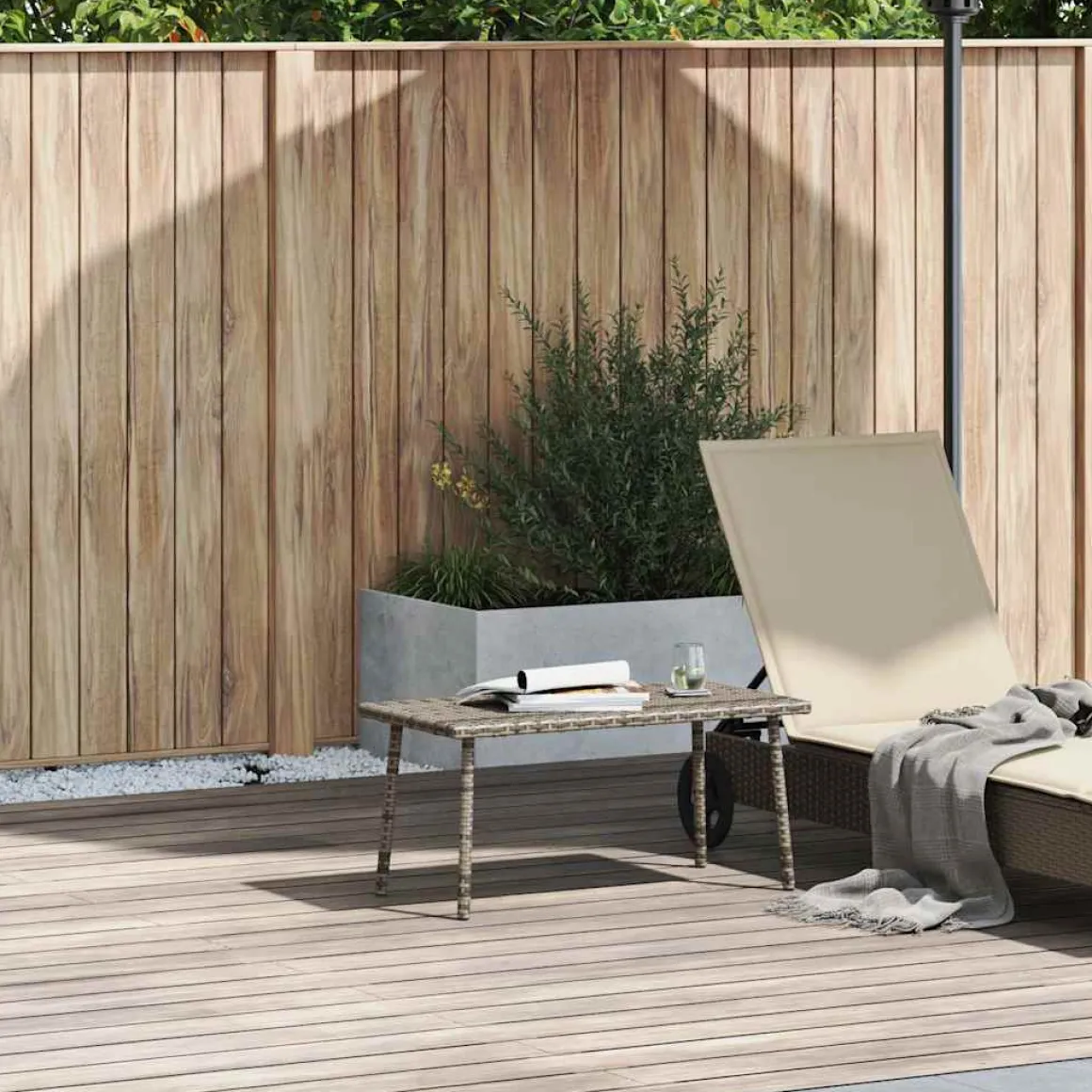 Mesa baja de jardín Turix diseño fijo 37x80x40 cm