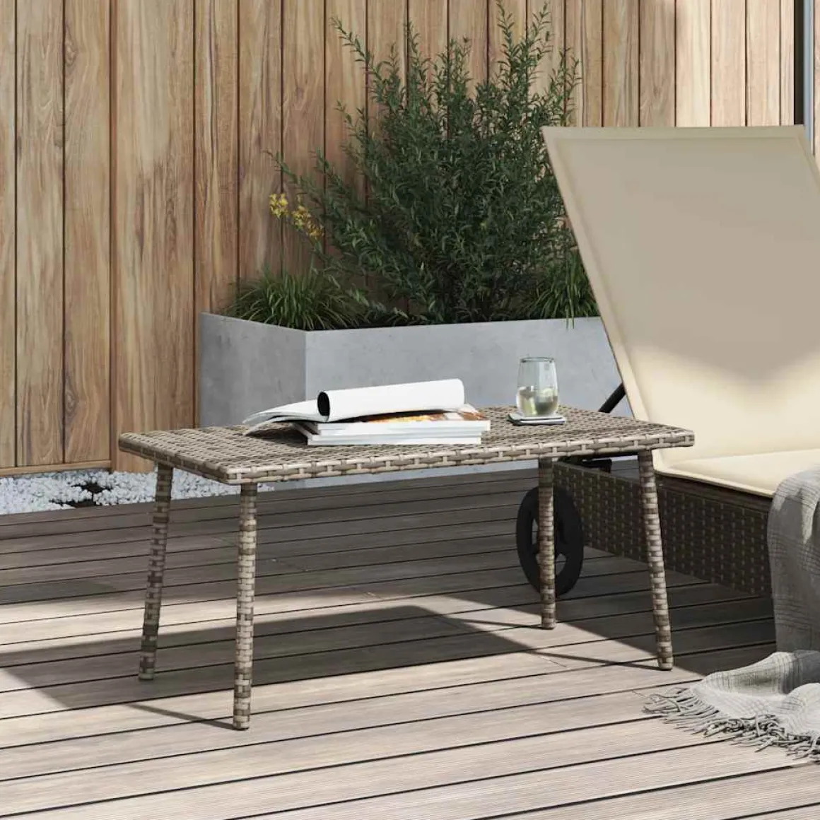 Mesa baja de jardín Turix diseño fijo 37x80x40 cm