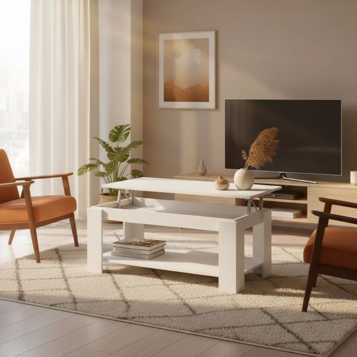 Mesa centro elevable Ambit 43x102x50 cm